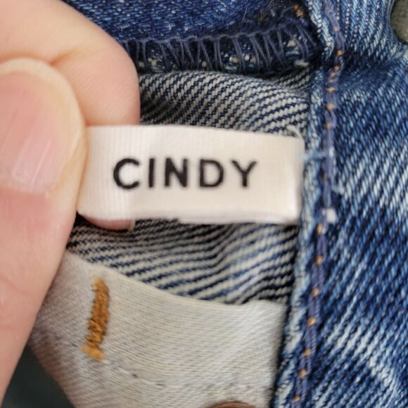 GRLFRND Revolve Cindy High Rise Button Fly Distressed Raw Hem Denim Jean Shorts - Picture 12 of 14